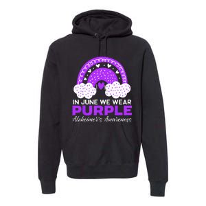 In June We Wear Purple Alzheimers Awareness Dementia Premium Hoodie