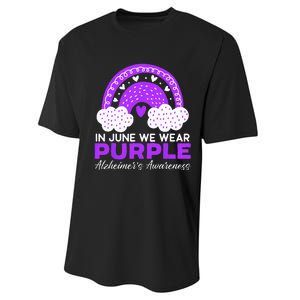 In June We Wear Purple Alzheimers Awareness Dementia Performance Sprint T-Shirt