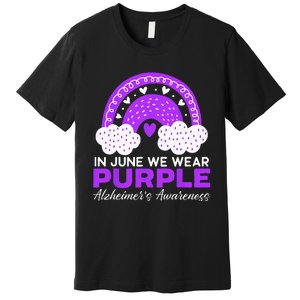 In June We Wear Purple Alzheimers Awareness Dementia Premium T-Shirt