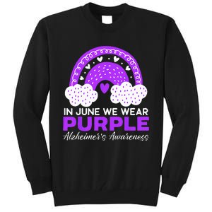 In June We Wear Purple Alzheimers Awareness Dementia Tall Sweatshirt