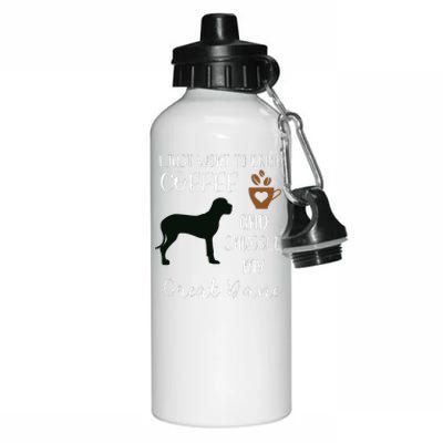 I Just Want To Drink Coffee Snuggle My Great Dane Gift Aluminum Water Bottle