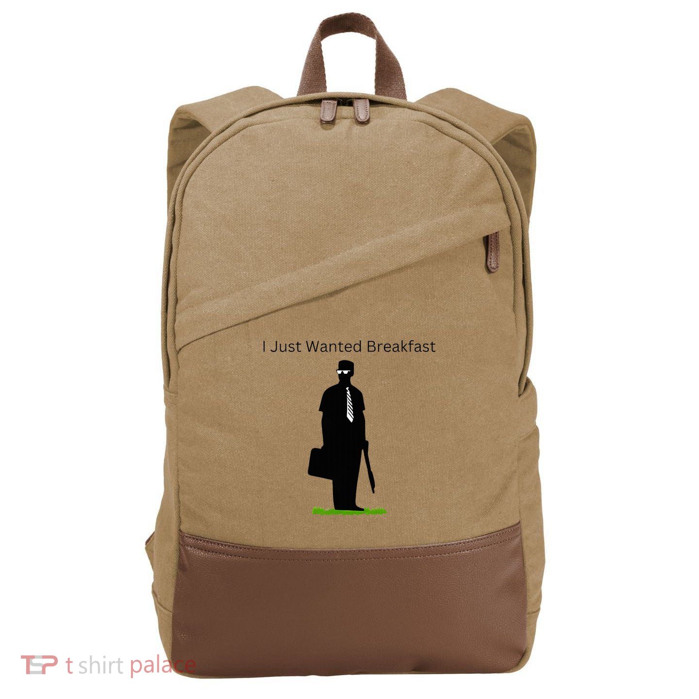 I Just Wanted Breakfast Cotton Canvas Backpack