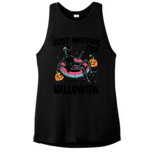 ILl Just Wait Quiet Halloween Teacher Skeleton Meme Tie Dye Gift Ladies PosiCharge Tri-Blend Wicking Tank