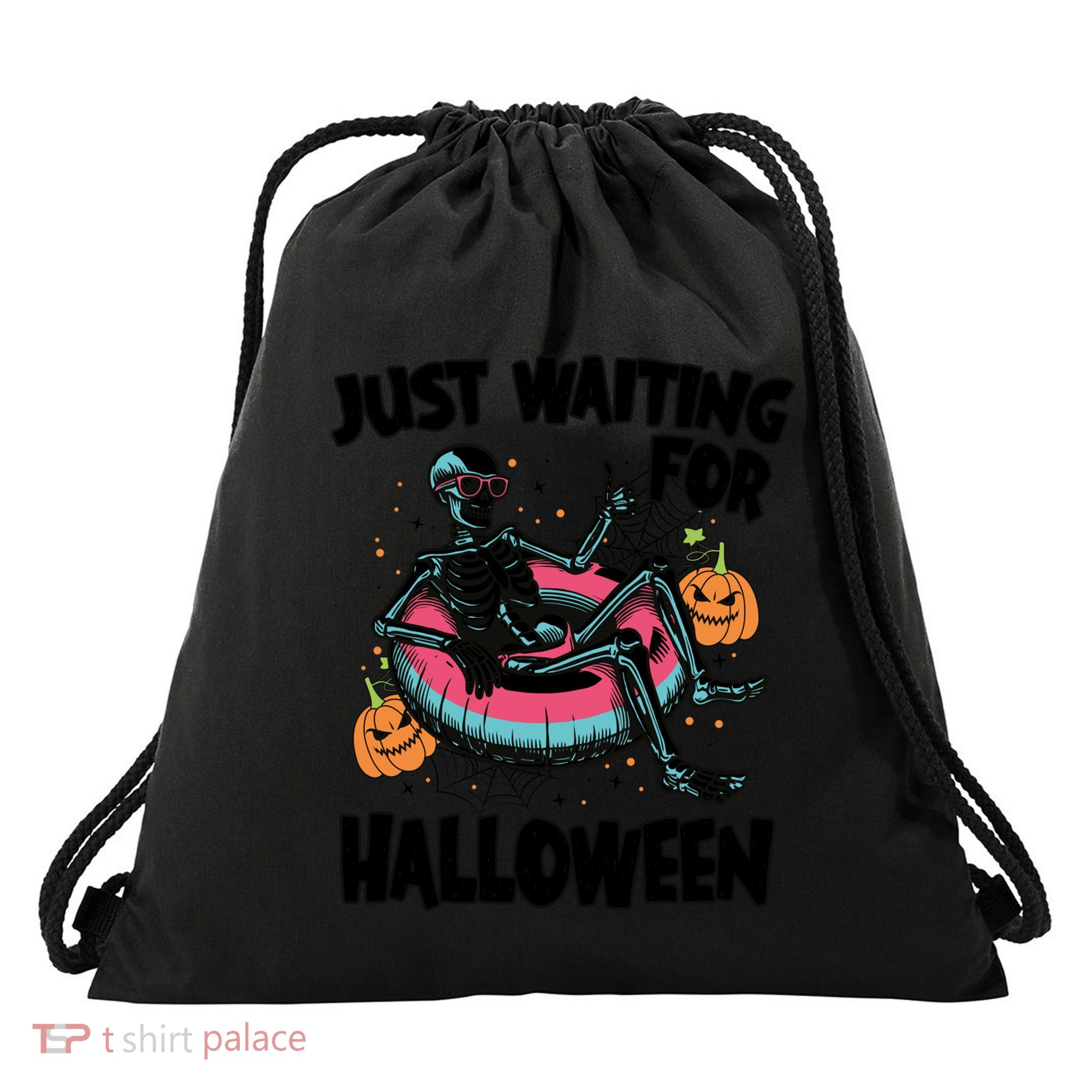 ILl Just Wait Quiet Halloween Teacher Skeleton Meme Tie Dye Gift Drawstring Bag