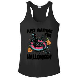 ILl Just Wait Quiet Halloween Teacher Skeleton Meme Tie Dye Gift Ladies PosiCharge Competitor Racerback Tank