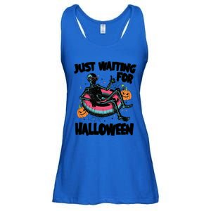 ILl Just Wait Quiet Halloween Teacher Skeleton Meme Tie Dye Gift Ladies Essential Flowy Tank