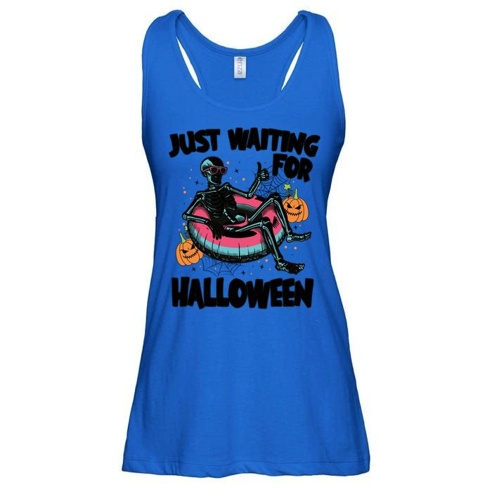 ILl Just Wait Quiet Halloween Teacher Skeleton Meme Tie Dye Gift Ladies Essential Flowy Tank