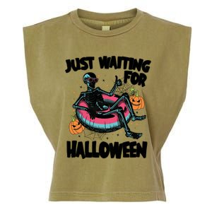 ILl Just Wait Quiet Halloween Teacher Skeleton Meme Tie Dye Gift Garment-Dyed Women's Muscle Tee