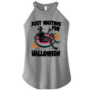 ILl Just Wait Quiet Halloween Teacher Skeleton Meme Tie Dye Gift Women's Perfect Tri Rocker Tank