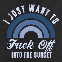 I Just Want To Fuck Off Into The Sunset Funny 7 Panel Mesh Trucker Snapback Hat