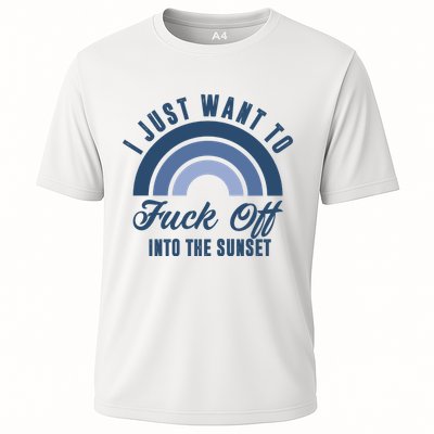 I Just Want To Fuck Off Into The Sunset Funny Performance Shirt
