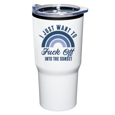 I Just Want To Fuck Off Into The Sunset Funny Tumbler