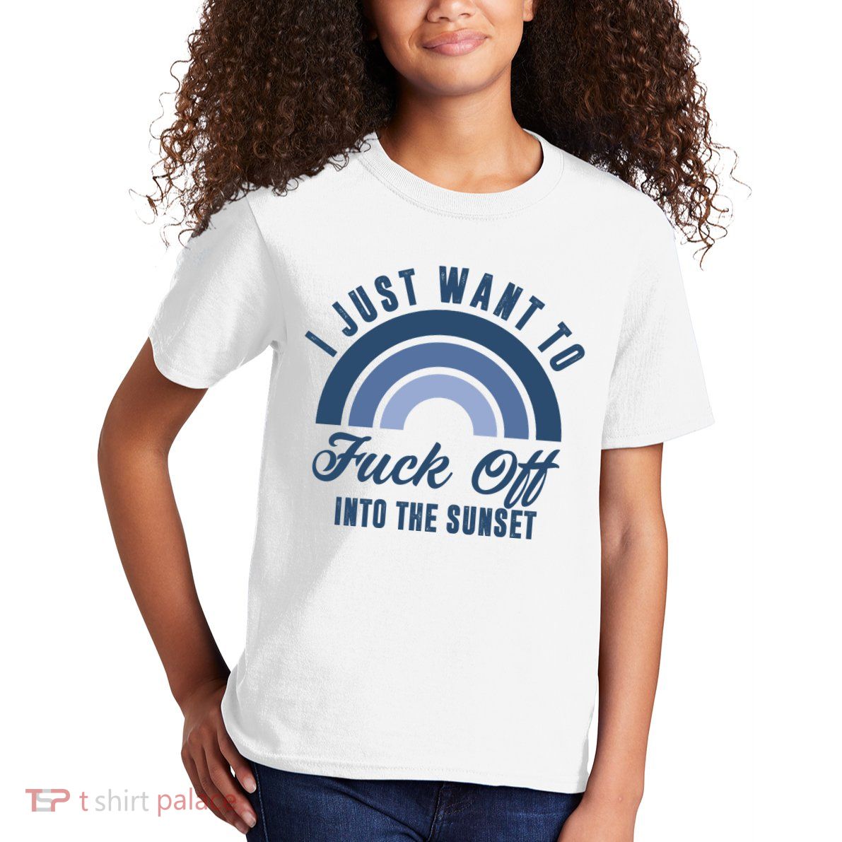 I Just Want To Fuck Off Into The Sunset Funny Kids T-Shirt