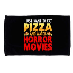 I Just Want To Eat Pizza And Watch Horror Movies Halloween Microfiber Hand Towel