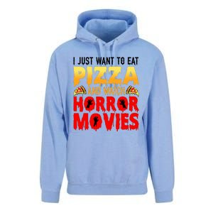 I Just Want To Eat Pizza And Watch Horror Movies Halloween Unisex Surf Hoodie