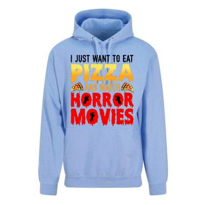 I Just Want To Eat Pizza And Watch Horror Movies Halloween Unisex Surf Hoodie