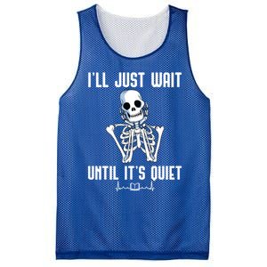 ILl Just Wait Until ItS Quiet Halloween Skeleton Teacher Cute Gift Mesh Reversible Basketball Jersey Tank