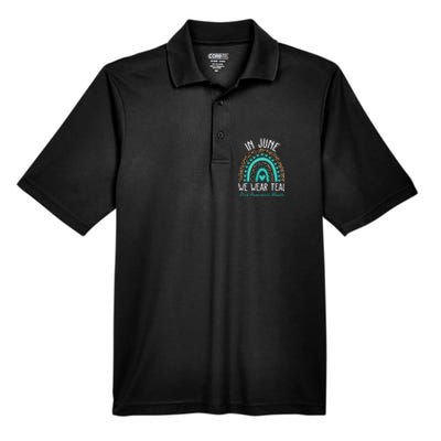 In June We Wear Teal PTSD Awareness Month Men's Origin Performance Pique Polo