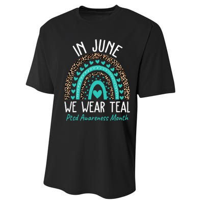 In June We Wear Teal PTSD Awareness Month Performance Sprint T-Shirt