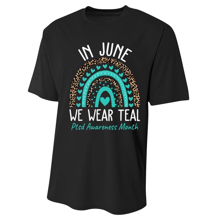 In June We Wear Teal PTSD Awareness Month Performance Sprint T-Shirt