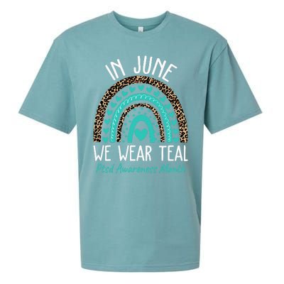 In June We Wear Teal PTSD Awareness Month Sueded Cloud Jersey T-Shirt