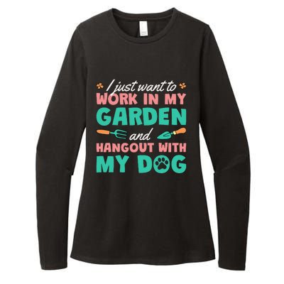 I Just Want To Work In My Garden And Hangout With My Dog Womens CVC Long Sleeve Shirt