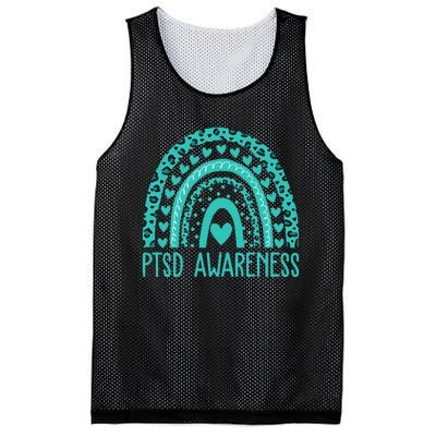 In June We Wear Teal PTSD Awareness Month Mesh Reversible Basketball Jersey Tank