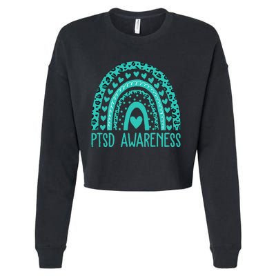 In June We Wear Teal PTSD Awareness Month Cropped Pullover Crew