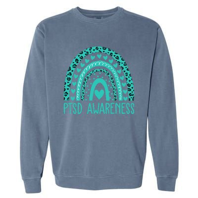 In June We Wear Teal PTSD Awareness Month Garment-Dyed Sweatshirt