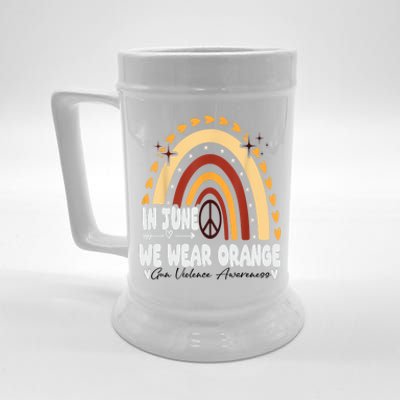 In June We Wear Orange End Gun Violence Awareness Beer Stein