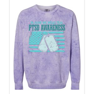 In June We Wear Teal PTSD Awareness Colorblast Crewneck Sweatshirt