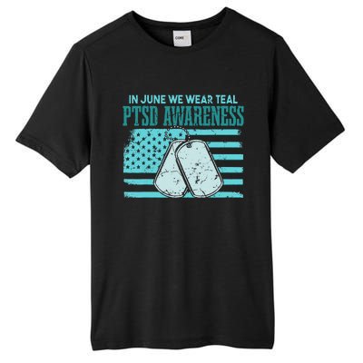 In June We Wear Teal PTSD Awareness Tall Fusion ChromaSoft Performance T-Shirt