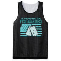 In June We Wear Teal PTSD Awareness Mesh Reversible Basketball Jersey Tank