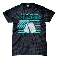 In June We Wear Teal PTSD Awareness Tie-Dye T-Shirt