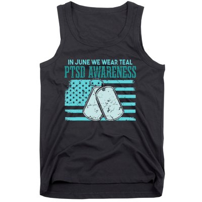 In June We Wear Teal PTSD Awareness Tank Top