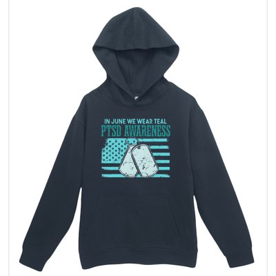 In June We Wear Teal PTSD Awareness Urban Pullover Hoodie