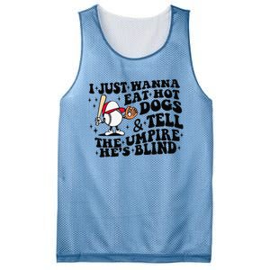 I Just Wanna Eat Hot Dogs & Tell The Umpire He's Blind Mesh Reversible Basketball Jersey Tank