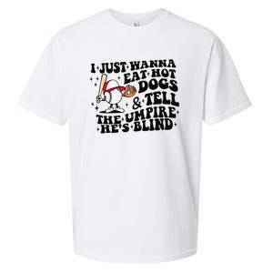 I Just Wanna Eat Hot Dogs & Tell The Umpire He's Blind Sueded Cloud Jersey T-Shirt