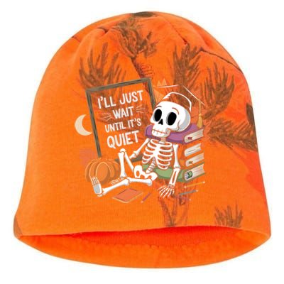 ILl Just Wait Until ItS Quiet Halloween Teacher Gift Kati - Camo Knit Beanie