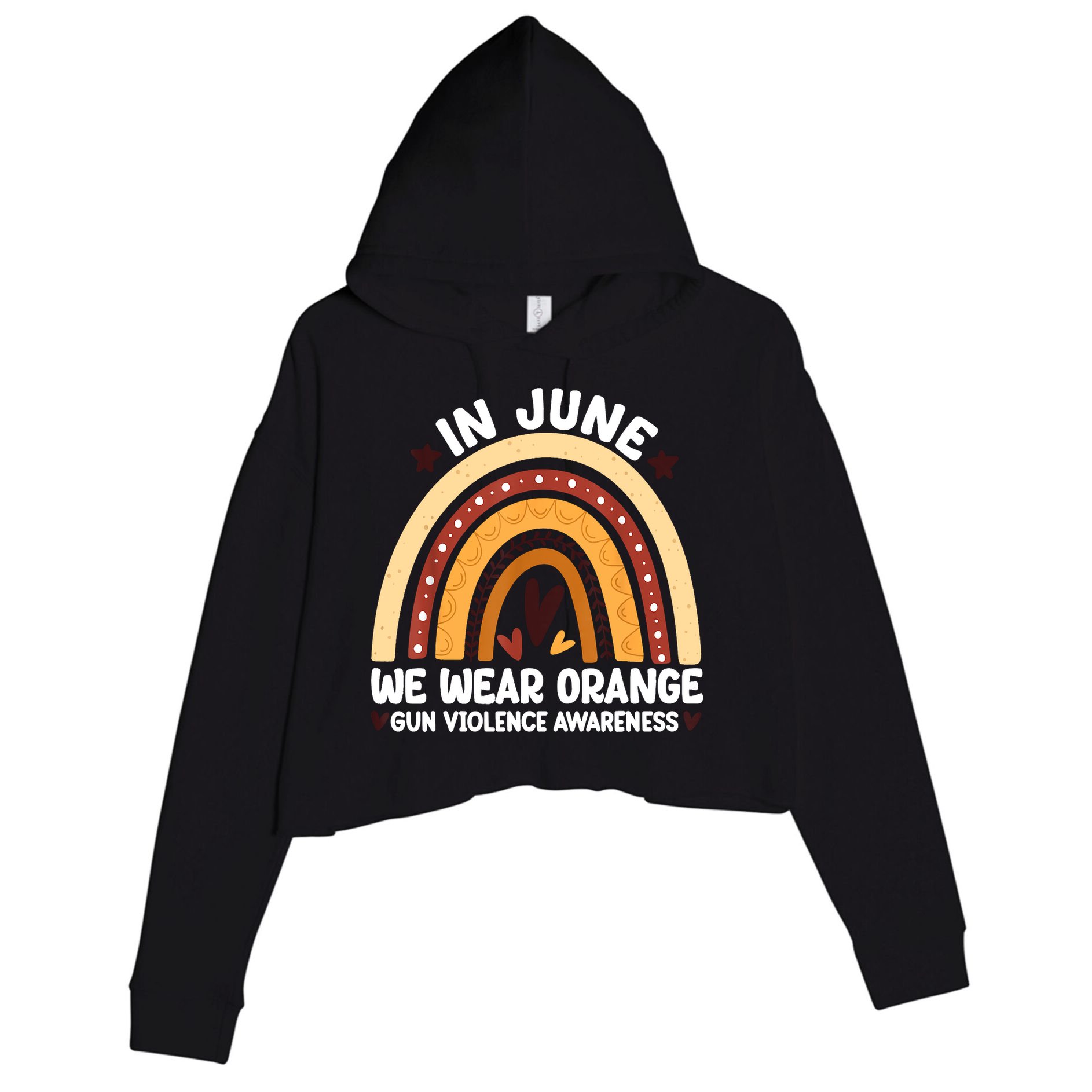 In June We Wear Orange End Gun Violence Awareness Crop Fleece Hoodie