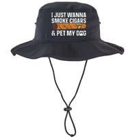 I Just Wanna Smoke Cigars And Pet My Dog Cigar Lounge Legacy Cool Fit Booney Bucket Hat