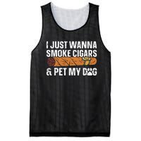 I Just Wanna Smoke Cigars And Pet My Dog Cigar Lounge Mesh Reversible Basketball Jersey Tank