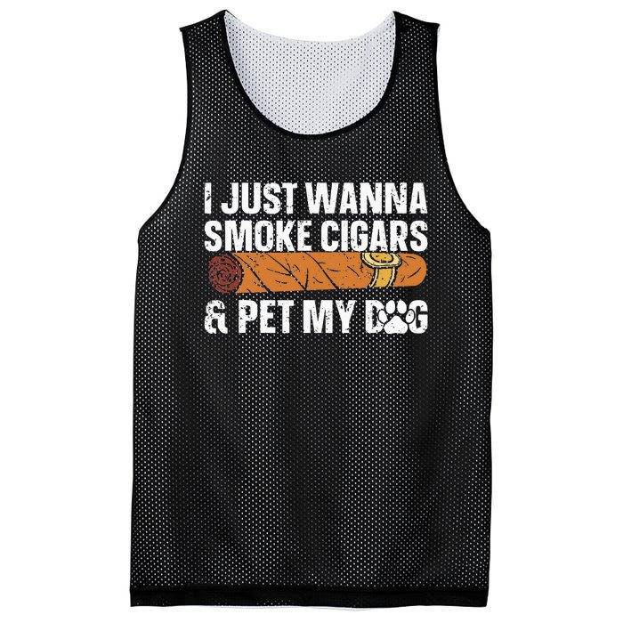 I Just Wanna Smoke Cigars And Pet My Dog Cigar Lounge Mesh Reversible Basketball Jersey Tank