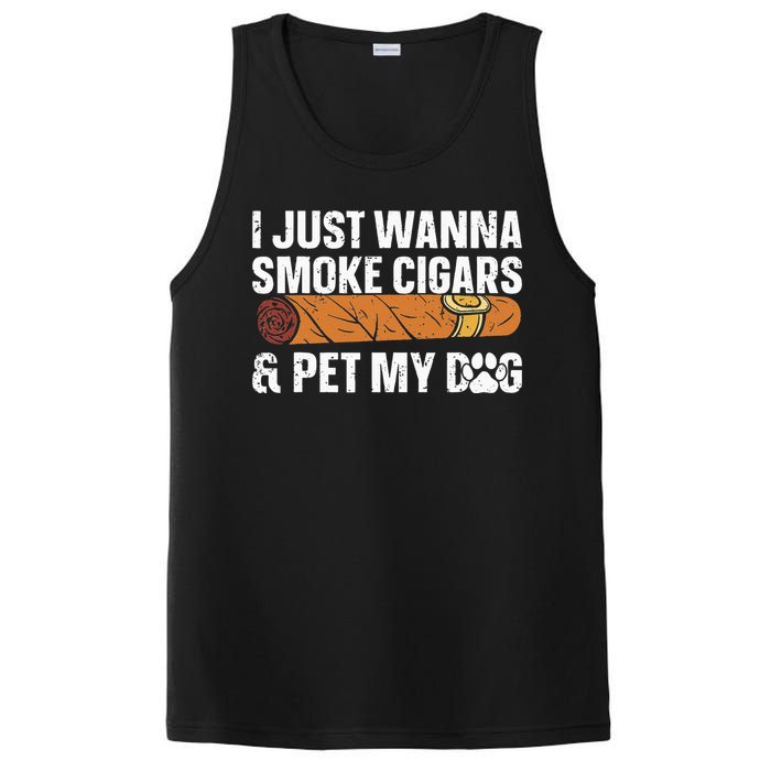 I Just Wanna Smoke Cigars And Pet My Dog Cigar Lounge PosiCharge Competitor Tank