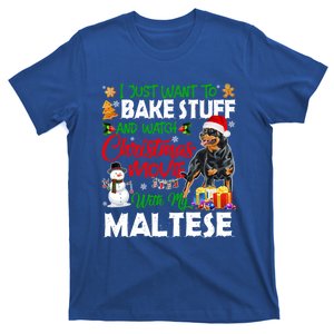 I Just Want To Bake Stuff And Christmas Movie With Rottweiler Gift T-Shirt