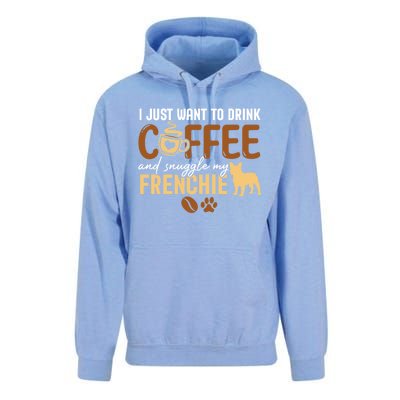 I Just Want To Coffee And Snuggle My Frenchie Dog Xmas Gift Unisex Surf Hoodie