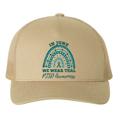 In June We Wear Teal PTSD Awareness Rainbow Yupoong Adult 5-Panel Trucker Hat