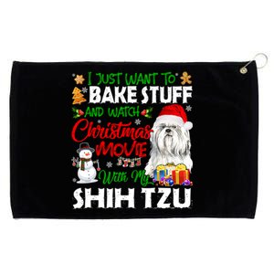 I Just Want To Bake Stuff And Christmas Movie With Shih Tzu Gift Grommeted Golf Towel