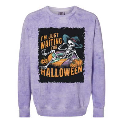 IM Just Waiting For Halloween Gift Colorblast Crewneck Sweatshirt