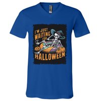 IM Just Waiting For Halloween Gift V-Neck T-Shirt